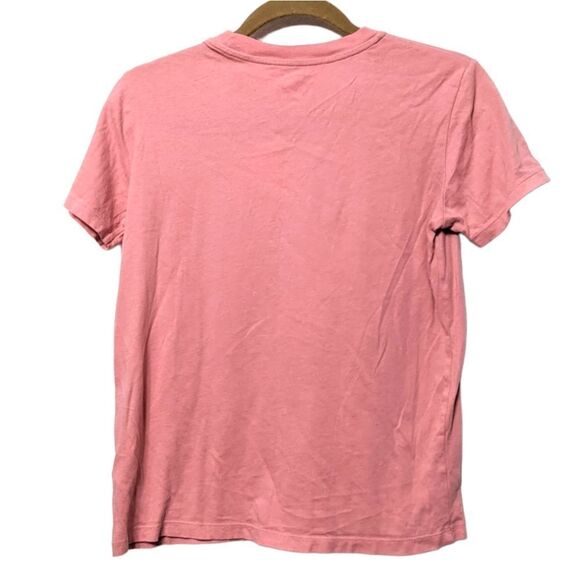 ROOTS Pink Embroidered Logo T-shirt XS - Picture 5 of 7